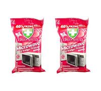 Green Shield Microwave & Fridge Freezer Cleaning Wipes, 70 Large Sheets, Kitchen Appliance Cleaner for Grease, Food Residue & Odour Removal, Multi-Surface Disposable Wipes (Pack of 2)