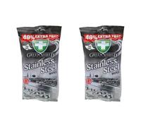 Green Shield Stainless Steel Cleaning Wipes, 70 Large Sheets, Kitchen Appliance Cleaner for Fridges, Ovens & Hobs, Removes Grease, Streak-Free Shine, Multi-Surface Metal Care, (Pack of 2)