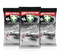 Green Shield Stainless Steel Surface Wipes, Fresh Scent, 3 Pack, 210 Total Wipes, for, Ovens, Sinks, Splashbacks, Taps, and Cooker & Fridges