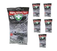 Green Shield Stainless Steel Wipes, Multi-Surface, Effective Formula, Ready-to-Use, Polished Finish, Quick Cleaning, Smooth Coverage, Ideal for Homes, Kitchens & Utility Areas (Pack of 6)