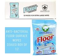 Green Shield Wipes Antibacterial Bulk Floor Surface Cleaning 4 in 1, 12 Packs Total 288 Wipes Full Sealed Box