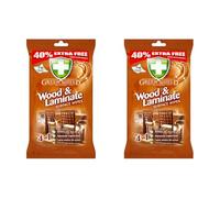 Green Shield Wood & Laminate Surface Wipes, Powerful Formula, Dust Removal, Quick, Ready-to-Use, Effective Cleaning, Ideal for Sealed Wood, Laminate Panels, Shelves, Wardrobes & Doors (Pack of 2)
