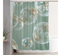 Green Shower Curtain 120x200 cm Extra Long Shower Curtains for Bathroom Landscape Waterproof Door Screen with Hooks and Weighted Hem, Washable, Quick Dry, All Seasons Bathroom Decoration 3Y-583