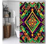 Green Shower Curtain 200 x 220 cm Bathroom Curtain with 12 Hooks, Outdoor Garden Curtains Waterproof, Quick-Drying, Washable, Weighted Hem, BathCurtain for Spring Bathroom Decor Purple -ly697