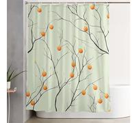 Green Shower Curtain 240x200 cm Extra Long Shower Curtains for Bathroom Tree Waterproof Door Screen with Hooks and Weighted Hem, Washable, Quick Dry, All Seasons Bathroom and Tub Decoration 3Y-608