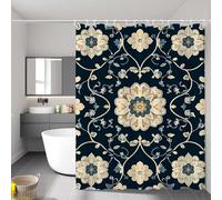 Green Shower Curtain 90x180 cm, Waterproof Shower Curtains for Bathroom, Extra Long Weighted Curtains with 12 Hooks, Heavy Duty Washable Fabric, for Bathroom Decor, Wet Room, Window, Modern D-432