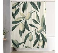Green Shower Curtain 90x200 cm Extra Long Shower Curtains for Bathroom Plant Waterproof Door Screen with Hooks and Weighted Hem, Washable, Quick Dry, All Seasons Bathroom and Tub Decoration 3Y-575