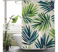 Green Shower Curtain for Bathroom, Includes 12 Pcs Hooks, Waterproof Polyester Fabric, Rustproof Eyelets, Weighted Hem, Machine Washable, Quick Dry, Bathroom Decor Curtains 100 x 180 Leaf, y52l