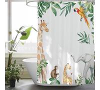 Green Shower Curtain for Bathroom, Includes 12 Pcs Hooks, Waterproof Polyester Fabric, Rustproof Eyelets, Weighted Hem, Machine Washable, Quick Dry, Bathroom Decor Curtains 160 x 180 Animal, y438l
