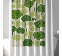 Green Shower Curtain Lotus Leaf Shower Curtain 120x180 cm, Waterproof Polyester Bathroom Curtains with 12 C-Shaped Plastic Hooks, Machine Washable, Ideal for Bathroom Windows, Garden, Wet Room -wY791