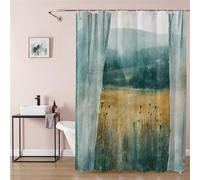 Green Shower Curtains for Bathroom 120 x 120 cm Extra Long Shower Curtain Orange 3D Waterproof Polyester Fabric with 12 Rings, Rustproof Eyelets, Weighted Hem, Quick-Drying Outdoor Garden Decor 9Q-338
