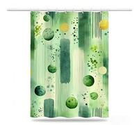 Green Shower Curtains for Bathroom 180x240cm, Long Waterproof Bath Curtain, Extra Large Polyester Fabric Window Drapes with 12 Hooks, Weighted Hem Showering Panel, Simple Curtains 72x96inch, Model584