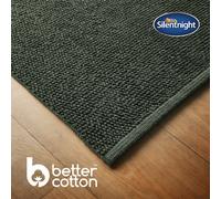 (Green) Silentnight Textured Knot Bathmat Super Soft & Quick Drying 100% Cotton BCI 80 x 50cm - Machine Washable