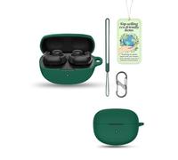 Green Silicone Case for Bose Ultra Open Earbuds, Shockproof Cover | Includes Lanyard Strap & S-Carabiner Clip, Soft Gel Anti-Scratch Protective Skin, Portable Earphone Charging Box Shell