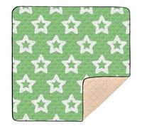 Green Simple Minimalist Stars Soft Thick Baby Play Mat for Floor Comfortable Foldable Padded Play Mat for Babies Infants Toddlers, 50'' x 50''tapete para juegos de