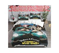 (Green, Single(135x200cm)) Bedding Wallace Gromit Sets Comforter Quilt Bed Cover Duvet Pillow Cover Case