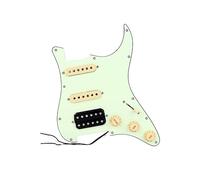 Green Single SSH Loaded Prewired Guitar Pickguard Humbucker Pickups Set For Electric Guitar