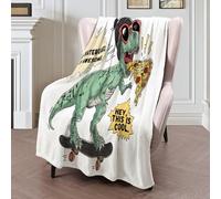 Green Skateboard,Sunglasses,Dinosaur Blanket 3D For Girls Boys Cool Animals Print Decor Fleece Throw Super Soft Flannel Fuzzy Plush Sofa Couch Living Room Bed Camping Travel 30"X40"(75X100Cm)