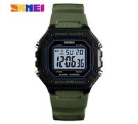 (Green) SKMEI Fashion Mil itary Men Digital Watch Outdoor Sport Watch 5Bar Waterproof Alarm Clock