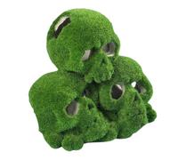 Green Skull Hideout for Lizards and Betta Fish Resin Flocking