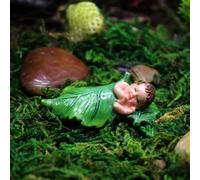 Green Sleeping Fairy Miniature Figurines, Fairy Garden Animals for Garden, Micro Landscape, Plant Pots Accessories, Bonsai Craft Decor Outdoor Yard Home Decoration