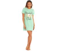 (Green, Small) Metzuyan Ladies Sleep Tee Womens Nightie Short Sleeve Slogan Printed Nightshirt 100% Recycled Jersey Nightwear Sizes S-Xl