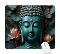 Green Small Mouse Mat 12.60×10.24×0.12 Inch,2026 New Year Gaming Mousepad Zen Mini Desk Pad with Non-Slip Base and Stitched Edge,for Wireless Mouse,Laptop,Office Home,Washable,Roll-up,Gift Men D-110