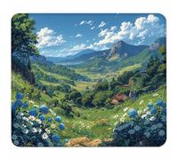 Green Small Mouse Mat 200x180mm Gaming Mouse Pad Landscape, Non-Slip Rubber Base, Waterproof Surface, Stitched Edges Mousemat, Compatible with Laser and Optical Mice Wear-Resistant Gifts D-4834