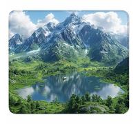 Green Small Mouse Mat 270x220mm Gaming Mouse Pad Mountain, Non-Slip Rubber Base, Waterproof Surface, Stitched Edges Mousemat, Compatible with Laser and Optical Mice Wear-Resistant Gifts 7-5666