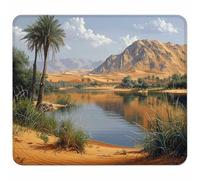 Green Small Mouse Mat 340x280mm Gaming Mouse Pad Landscape, Non-Slip Rubber Base, Waterproof Surface, Stitched Edges Mousemat, Compatible with Laser and Optical Mice Wear-Resistant Gifts Q-7311