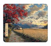 Green Small Mouse Mat 340x280mm Gaming Mouse Pad Landscape, Non-Slip Rubber Base, Waterproof Surface, Stitched Edges Mousemat, Compatible with Laser and Optical Mice Wear-Resistant Gifts U-6567