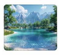 Green Small Mouse Mat 400x300mm Gaming Mouse Pad Landscape, Non-Slip Rubber Base, Waterproof Surface, Stitched Edges Mousemat, Compatible with Laser and Optical Mice Wear-Resistant Gifts S-2634