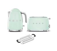 Smeg KLF03 Kettle + TSF01 Toaster + TSBW01 Bun Warmer Bundle - Green