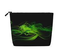Green Smoke Abstract Printed Single-Layer Cosmetic Bag Faux Linen Material Large Capacity Coin Purse Travel and Business Trip Essential
