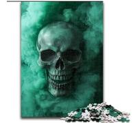 Green Smoke Skull Jigsaw Puzzles for Adults 1000 Jigsaws, Family Game Stress Reliever Difficult Challenge Great Gifts And Toys (26x38cm)