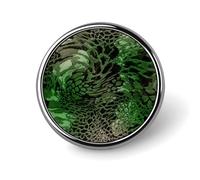 Green Snake Lapel Pins Metal Pin Badge Personalized Pinback Button Badges Classic Round Badge Recognition Enamel Lapel Pin for Jackets, Backpacks, Bags