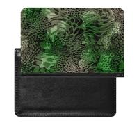 Green Snake Passport Cover Family Printed Leather Passport Holder Minimalist Front Pocket Slim Travel Wallet Cover Case Lightweight Credit Card Holder for Women Men