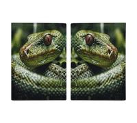 Green Snake Passport Holder for Women Men PU Leather Passport Travel Wallet with Multiple Pockets