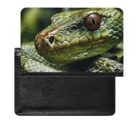 Green Snake Passport Holder & Travel Wallet Passport Cover Protector Essentials with Credit Card Slots