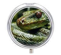 Green Snake Pill Case Pill Box with 3 Compartments