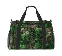 Green Snake Print Everyday Use Travel Duffle Bag Large Capacity Travel Bag Stylish Functional Bag, Black, One Size