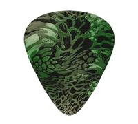 Green Snake print Guitar Picks 12 Pack Assorted Thickness for Guitar,ukulele,0.46/0.71/0.96mm