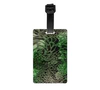 Green Snake Print Luggage Tag Suitcases Identification Labels Set Travel Bag Backpack Suitcase Tags