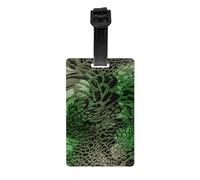 Green Snake Print Luggage Tag Suitcases Identification Labels Set Travel Bag Backpack Suitcase Tags