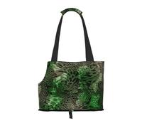 Green Snake Print Pet Tote Bag, Foldable Portable Single Shoulder Pet Carrier For Small Dogs Cats