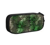 Green Snake Print Stationery Bag Lightweight Pen Pouch School College Office Travel Boys Girls Adults