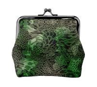 Green Snake Printing Coin Purse, Lightweight Minimalist Wallet For Music Festivals And Concerts, Black, One Size, Art Deco