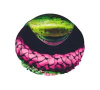 Green Snake Shower Caps Women Reusable Large Shower Cap Men Quickdry Care Hair Long Short Kids Bath