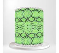 Green Snake Skin Reptile Scales Pattern Wild Wrap Around Print A4 Edible Paper Icing Sheet Cake Topper Side Ribbon Border Decor for Personalised Themed Decorations