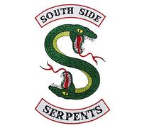 Green Snake Southside Serpents Letters Patches Iron on T-Shirt Bag Clothes Jacket Embroidery Applique Badge 1 Set